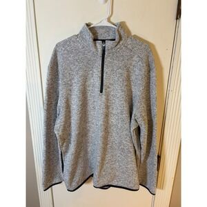Grand Slam Performance Mens XL Quarter Zip Pullover Gray Marl Sweater Knit